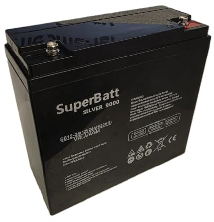 SuperBatt SB12-24 12V 24AH (16AH 17AH 18AH 19AH 20AH22AH) Sealed Rechargeable VRLA AGM Battery - L 180mm X W 76mm X H 167mm