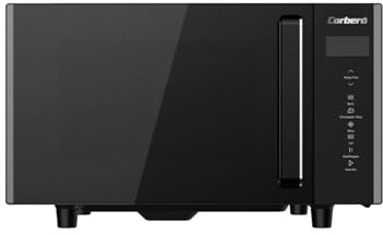 Corberó – Microonde senza piatto girevole con griglia | CMICW8023DF | 23L | 800W | Auto Menu | 5 Livelli di Potenza | Digital Touch | Funzione Sbrinamento | Pizza | Nero