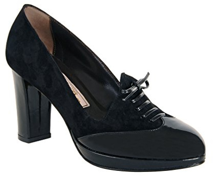 Lady Raffy, Décolleté Vernice e camoscio Bordeaux (37, Nero)