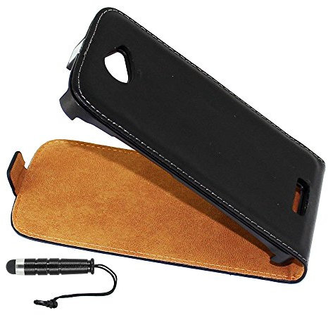 ebestStar - kompatibel mit HTC One S Hülle PU Kunstleder Etui mit Klappe, Handyhülle Schutzhülle Case Cover + Mini Stift, Schwarz [Phone: 130.9 x 65 x 7.8mm, 4.3'']