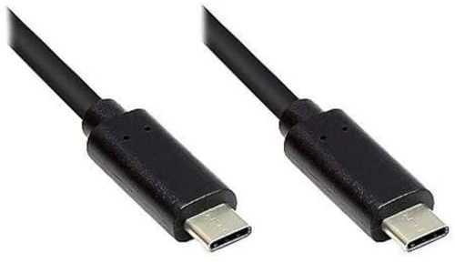 Good Connections Lade- und Datenkabel USB 3.1 (Gen.1) - USB-C Stecker beidseitig - KUPFERLEITER, Doppelschirmung, 5 Gbps Datenübertragung - schwarz - 1 m