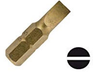 UK Drills 3.5 x 25mm Screwdriver Insert Bits Titanium Coated Slot x 10pcs