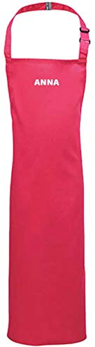 LALALO Kinder Schürze mit Namen personalisiert, Kinderschürze hochwertig bestickt, Kochschürze für Mädchen - Malschürze/Malkittel, 7-10 Jahre (48 x 63 cm), Pink