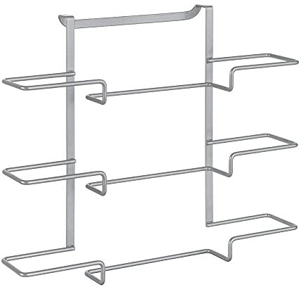 Metaltex serie Galileo 350607- Porta rotoli 3 piani, Grigio Metallizzato, 36 x 9 x 30 cm