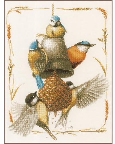 Lanarte PN-0171765 MB Bird House II Counted Cross Stitch Kit, Cotton, Multi-Colour, Approx. 30 x 39 cm / 12 x 15.6 inches.
