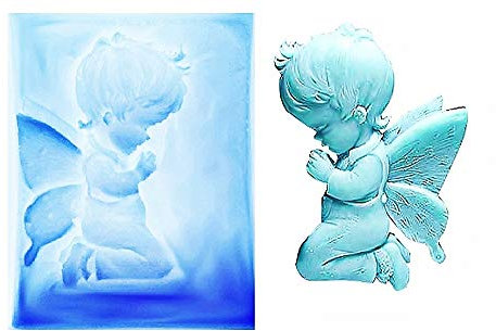 Stampo in silicone angelo bambino che prega decorazioni dolci per sapone resina gesso regalo spirituale artigianato natalizio bomboniere