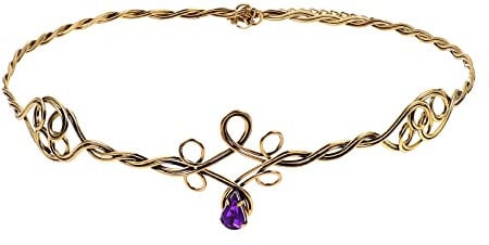 Lurrose Haarband aus Eisen, Kreis, Krone mit Schmucksteinen, für Cosplay, für Mädchen und Frauen