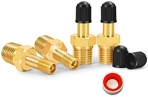 GODESON 1/4 NPT Tank Valve, Anti-Corrosion Brass Schrader Valve with 1/4 Male NPT,Using with Air Compressor Tanks(Pack of 4)