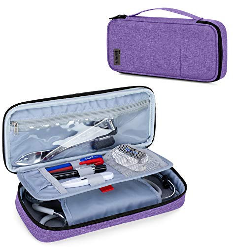 Trunab Sac Stethoscope Etui Stéthoscope Trousse Violet avec Pochette Intérieur, Compatible avec 3M Littmann/MDF/ADC et Autres Accessoires, Protection pour Stéthoscope Sac de Transport Stethoscope