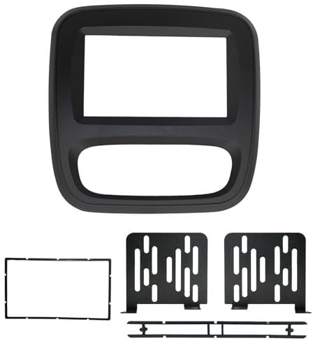 KAOLALI Doppel DIN Radioblende Autoradio DVD Panel Rahmen kompatibel mit Renault Trafic für Opel Vivaro 2015+ 2Din Audio Stereo Abdeckung Armaturenbrett Panel Kit