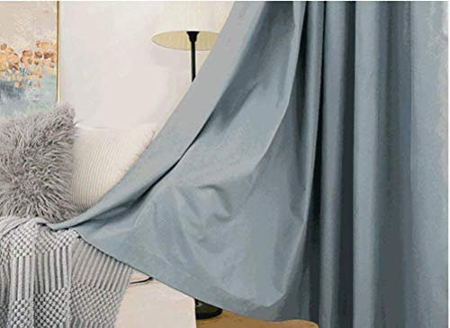 FWZJ Beschichtete Sandvorhänge im europäischen Stil Verdunkelungsvorhänge Wohnzimmer Schlafzimmer Dekoration Vorhänge 138cmx242cm (Breite x Höhe) 2 Paneele hellblau
