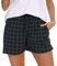 Lovasy Bas de Pyjama Femme Short de Pyjama d'été en Coton à Carreaux Léger Short de Nuit Grande Taille,Vert,L