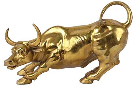 Wall Street Bull Statue, Wall Street Bull Art Decor Ox Figure Statues repräsentiert Glück der Karriere und Reichtum (klein)