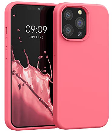kwmobile Case Compatible with Apple iPhone 13 Pro Case - TPU Silicone Phone Cover with Soft Finish - Neon Coral