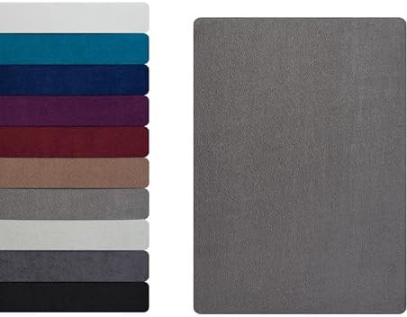 Frottee Boxspringbett Spannbettlaken Spannbetttuch 180 - 200 x 220 cm, Bettlaken 80% Baumwolle - 20% Polyester, Kuschelig Weich und Warm, Matratzen bis 35 cm, OEKO-TEX MADE IN GREEN, Grau