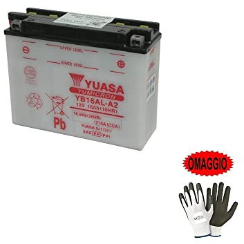 Compatible avec Yamaha XV Virago (L/N/CS/SS/CT) 700 1984-1987 Batterie YUASA YB16AL-A2 12V/16AH Batteries pour DEMARRER Moteur Moto Scooter Specification Deja Pret