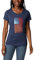 Columbia Damen Daisy Days kurzen Ärmeln T-Shirt, Nocturnal Heather/Aquarell Flag Grafik, 1X