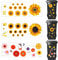 Fanshiontide 3 Sheets Wheelie Bin Stickers Flowers, Self Adhesive Sunflower Colorful Flower and Butterfly Sticker Waterproof Vinyl House Decorative Stickers Bin Labels for Cars Wall, Door, Bin, Fridge