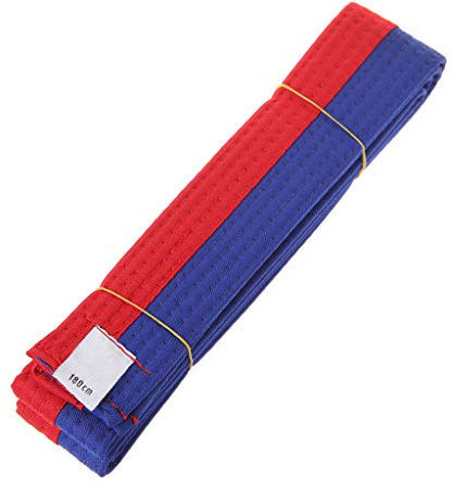 Haveratio Professioneller Taekwondo-Gürtel Karate Judo Double Wrap Martial Arts Stripe Sportgürtel 180cm/280cm für Erwachsene Kinder Kinder Blau + Rot