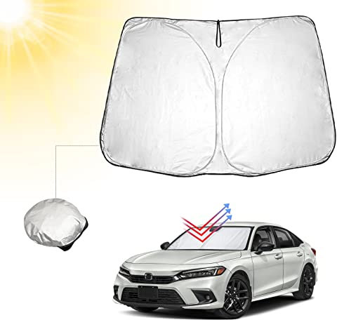 BIBIBO Civic 11 Protección solar para parabrisas delantero coche compatible con H-onda Civic 11 2022-2025, protección solar para coche, calidad certificada, cubierta de parabrisas frontal plegable con