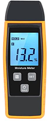 Digital Wood Moisture Meter Backlit LCD Display with Audible Alert for Wood and Karstenite, Cement Mortar, Lime Mortar, Brick