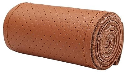 Echtes Leder-Auto-Lenkradbezug Mit Nadeln Faden DIY-Geflecht 37–38 cm Rutschfester Rindsleder-Lenkradschutz Auto-Lenkschutzabdeckung Lenkrad (Color : Braun)