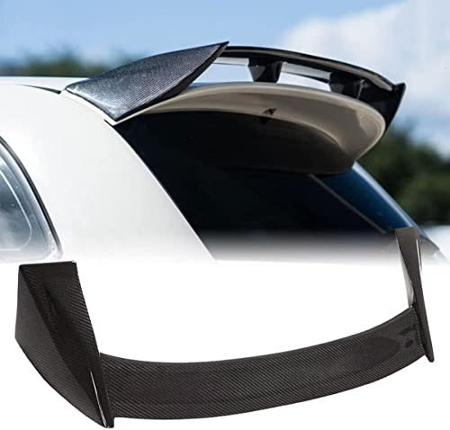 Auto Heckspoiler für FIAT 500 595 Abarth 2010-2020, Kohlefaser Dachspoiler Kofferraumspoiler Heckflügel Flügel Lippe Umbauzubehör