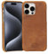 Solo Pelle Lederhülle für das iPhone 15 Pro Max in 6.7 Zoll Princeton Case Leder Hülle Ledertasche Backcover aus echtem Leder (Camel Braun)
