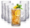Cididu Set of 6 Textured Drinking Glasses, 340ml Embossed Highball Water Glasses, Iced Tea Beverage Glass Thick Heavy Base, Vintage Glassware Sturdy Drinkware for Juice, Addition to Dinnerware