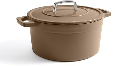 Martha by Martha Stewart 7 QT Enameled Cast Iron Dutch Oven w/Lid - Ganache
