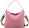 Prite Tote Bag Handtasche Damen Umhängetasche Cord Shopper Tasche mit Reißverschluss und Gurt für Arbeit Uni Schule Reise (Rosa)