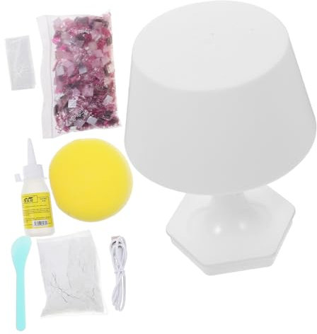 Housoutil 1 Satz Mosaik-schreibtischlampe Nachtlicht Selber Machen Akzent-tischleuchte Mosaik-nachtlicht Mosaik-led-lampe Dekoratives Nachtlicht Kunststoff Violett Truthahn Kind Kristall