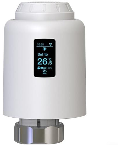 WLAN-Thermostatventil, TRV Heizkörper-Thermo-Kopf-Temperaturregler mit 6 Adaptern, intelligente Sprach-App-Steuerung für Zuhause, Büro (WIFI TRV604)