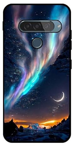KARTXITAI Hülle Kompatibel mit LG G8s ThinQ, Stoßfeste Schutzhülle mit Weiche Silikon Bumper Case Handyhülle Anti-Kratzt Leichtes Matt Finish Rückseite - Aurora Borealis