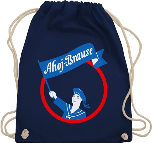 Turnbeutel Rucksack - Karneval & Fasching - Taschen - Ahoj Brause Kostüm Ahoj-Brause Verkleidung - Unisize - Navy Blau - wurfmaterial tasche jeck baumwoll kamellebeutel verkleidet wurftaschen