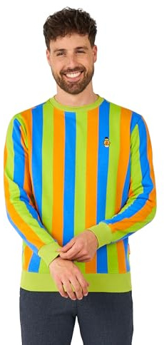 OppoSuits Sesame Street™-Pullover für Herren – Slim Fit – Pullover-Sweatshirt – Mehrfarbig – Langarm – Rundhalsausschnitt
