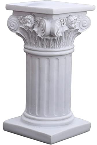 Pesoncarl Dekorative griechische Säulen, Harz Römische Säulen Säulendekor, 3,7 Zoll griechisches Statuendekor, weiße Säulenständer für Hochzeitstisch, Gartenskulpturen Statuen Statuen