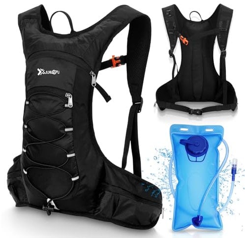 Zaino idrico Luckits con sacca d'acqua da 2 litri Zaino da escursionismo leggero Zaino da idratazione Pacchetto perfetto per il ciclismo all'aperto Maratona Corsa