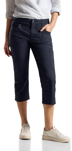 STREET ONE Damen A377221 Sportive 3/4 Cargohose, deep Blue, 36W / 22L