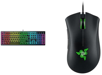 Razer Ornata V3 - Clavier Gamer à Profil Bas (Switches Méca-Membrane, Repose-Poignet & DeathAdder Essential (2021) - Souris Gaming Filaire avec Capteur Optique de 6400 DPI (Design Ergonomique