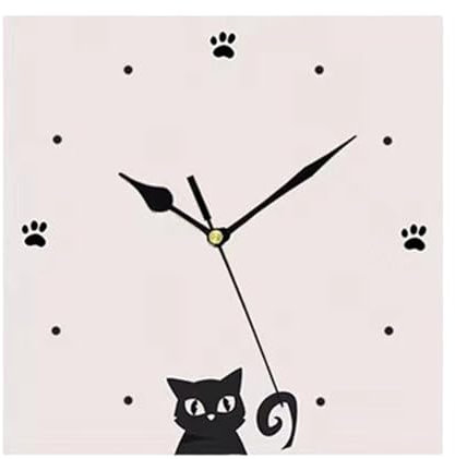 astylishome Orologi da cucina da parete decorativi gatto nero moderno semplice design elegante silenzioso senza ticchettio orologio creativo per soggiorno camera da letto cucina arredamento casa 1211