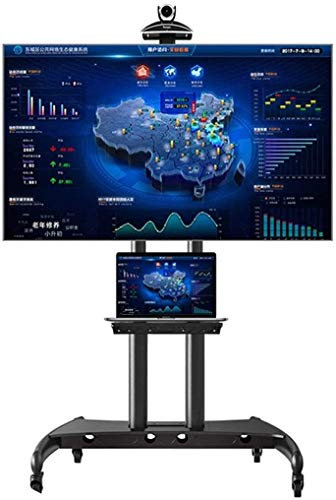 Universal-TV-Ständer, Universal-TV-Ständer, mobiler TV-Ständer mit Rädern, 55/65/70/75/80 Zoll Flachbildfernseher, Bodenständer für Messen/Büro/Fitnessstudios/Schlafzimmer, Tragkraft 90,9 kg, rollend