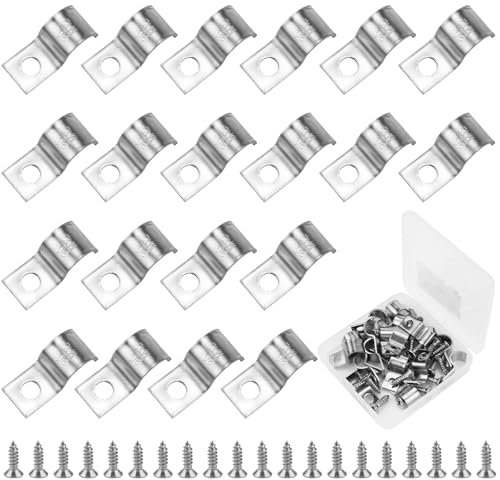 Raxfekro 20 Stück Edelstahl Befestigungsschelle Ø 12 mm, Rohrschellen Edelstahl Befestigungsschelle 12 mm, Rohrbefestigung, Mastschelle mit Gratis-Schrauben