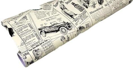 QIUSHIBO Tapeten Vintage Newspaper Peel and Stick Wallpaper Removable Self-Adhesive Wall Paper Waterproof Stamp Desktop Renovation Rustic Style vliestapete(1mx45cm)