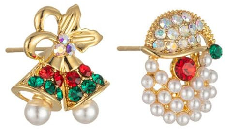 Weihnachtsohrringe Silber 925, Ohrringe Weihnachten, Cute Damen Ohrringe Weihnachten, Windspiel mit Schleife Ohrringe, Kreativ Weihnachten Schmuck Geschenk Party, Christmas für Frauen Geschenke