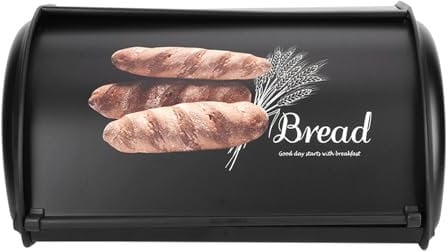 Portapane in acciaio inossidabile, portapane di grande capacità, contenitore per contenitori da cucina, per bancone della cucina, 34x23x14,5 cm (GsycleRKz-12)