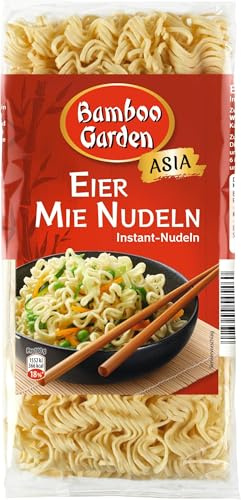Bamboo Garden - Eier Mie Nudeln | Vegetarische Instant-Nudeln für asiatische Nudelgerichte| Ideal für gebratene Nudeln oder Suppen | Fertig nach 5 Minuten | 250 g im Beutel (Packung mit 5)