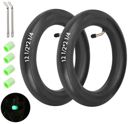 YEHOLDING 12 Zoll Kinderwagen Schlauch 12 1/2 x 2 1/4 Schlauch Mit Winkelventil 45°inkl.Montagehebeln, 12.5 x 2.25 57-203 Schlauch Kompatibel für Kinderwagen Dreirad Laufrad Fahrrad