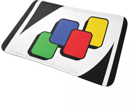 OOAHJEID Fußmatte für Badezimmer UNO Rainbow Reverse Card Fußmatte rutschfest super saugfähig Badezimmer-Fußmatten Teppiche für den Eingangsbereich Küchenteppich Flur-Fußpolster