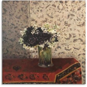 Camille Pissarro Kunstwerk (Strauß von Veilchen), dekoratives Poster, Bild, Druck, Wandkunst, Gemälde, Leinwand, Kunstwerke, Idee, Raum, ästhetisch, 60 x 60 cm